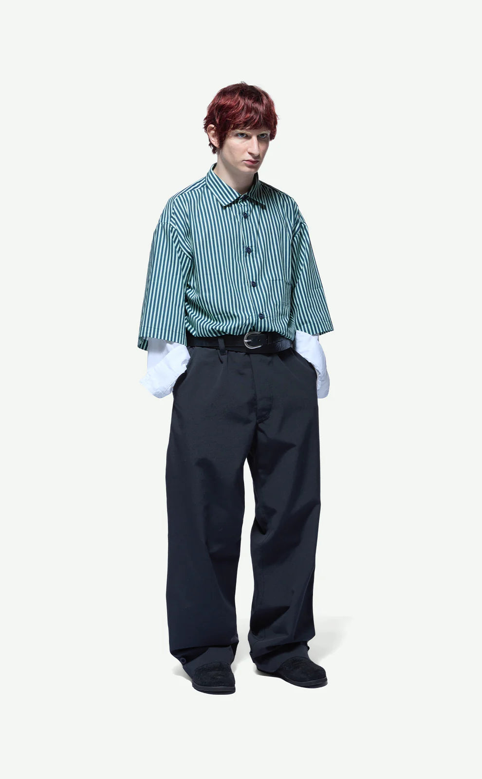 Camisa de Botão Longsleeve Quadro Creations Listrada Azul