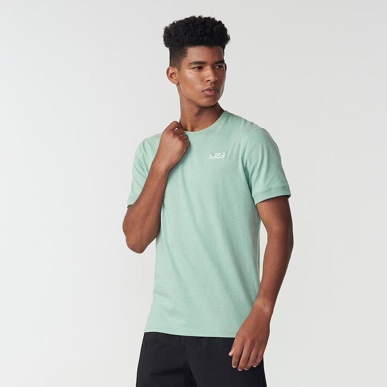 Camiseta Fila Essencial Rib Masculina Verde Chá