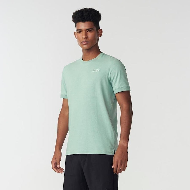 Camiseta Fila Essencial Rib Masculina Verde Chá