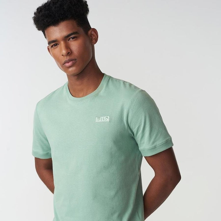 Camiseta Fila Essencial Rib Masculina Verde Chá