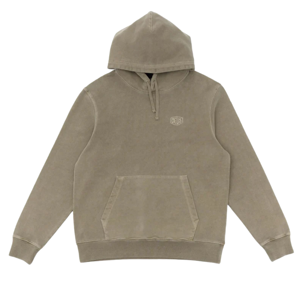 Moletom Canguru Deus Shield Garment Dyed Bege