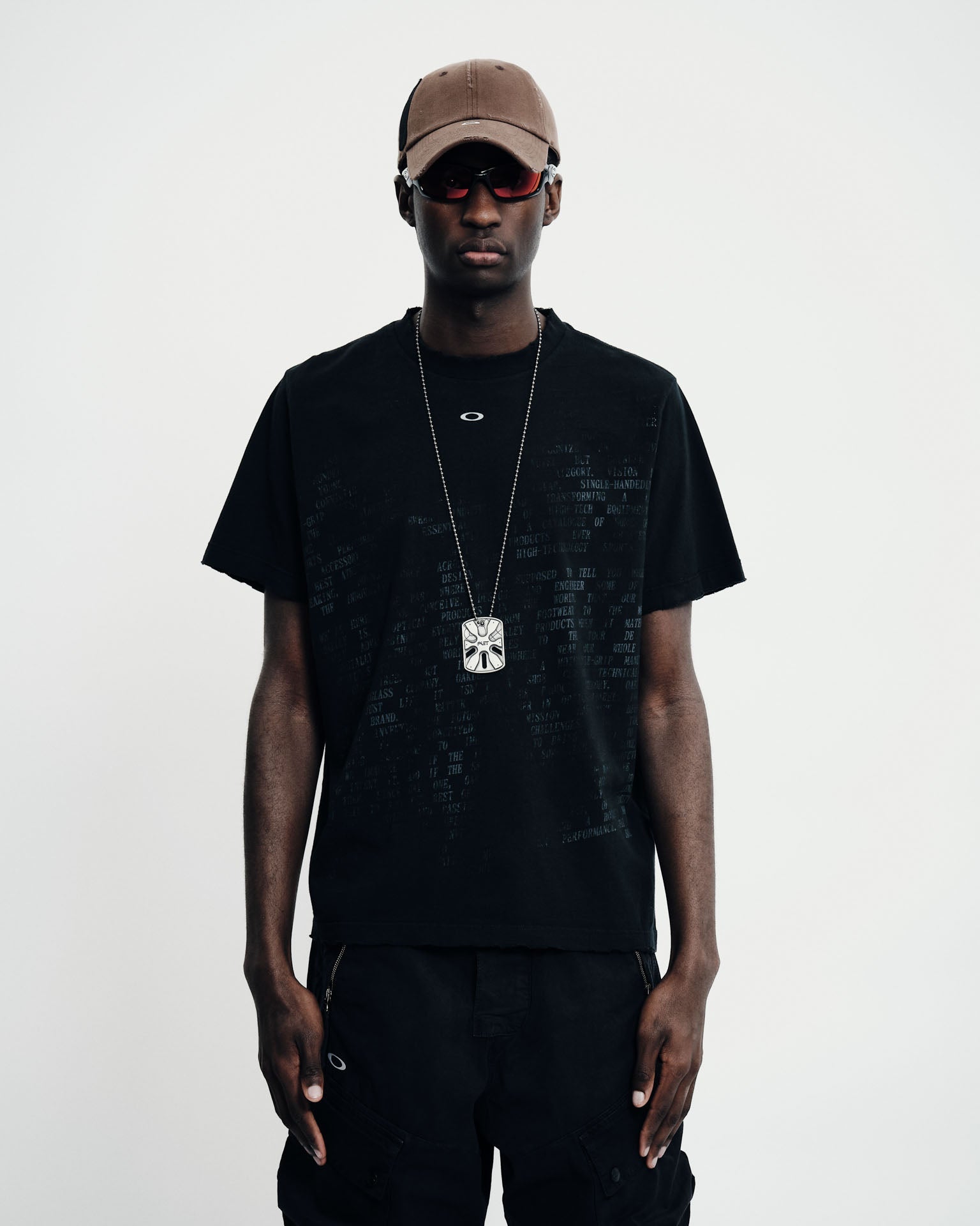 Camiseta Piet X Oakley Nano Logo Ripped Vintage Black