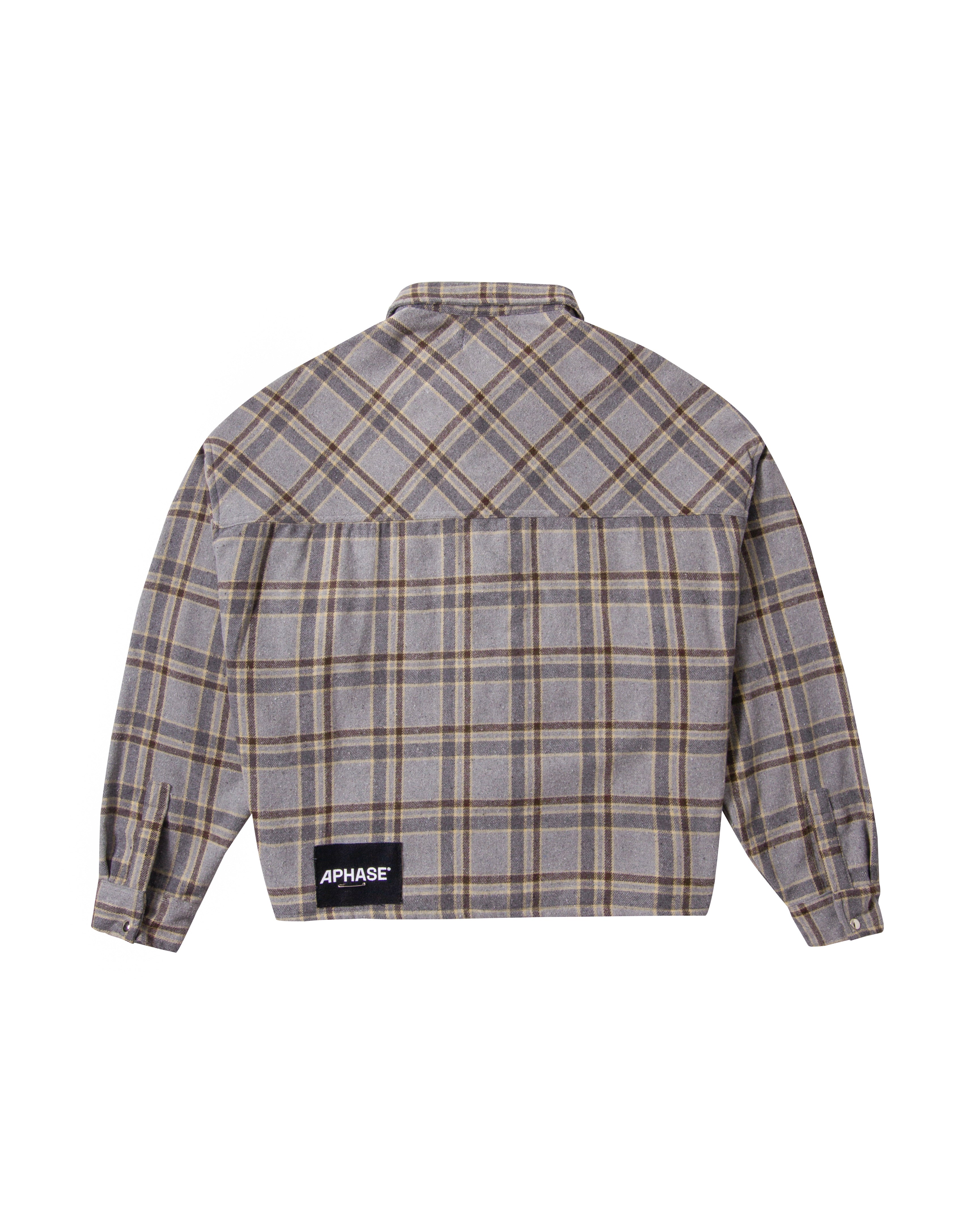 Camisa Aphase Check Zip Xadrez Cinza