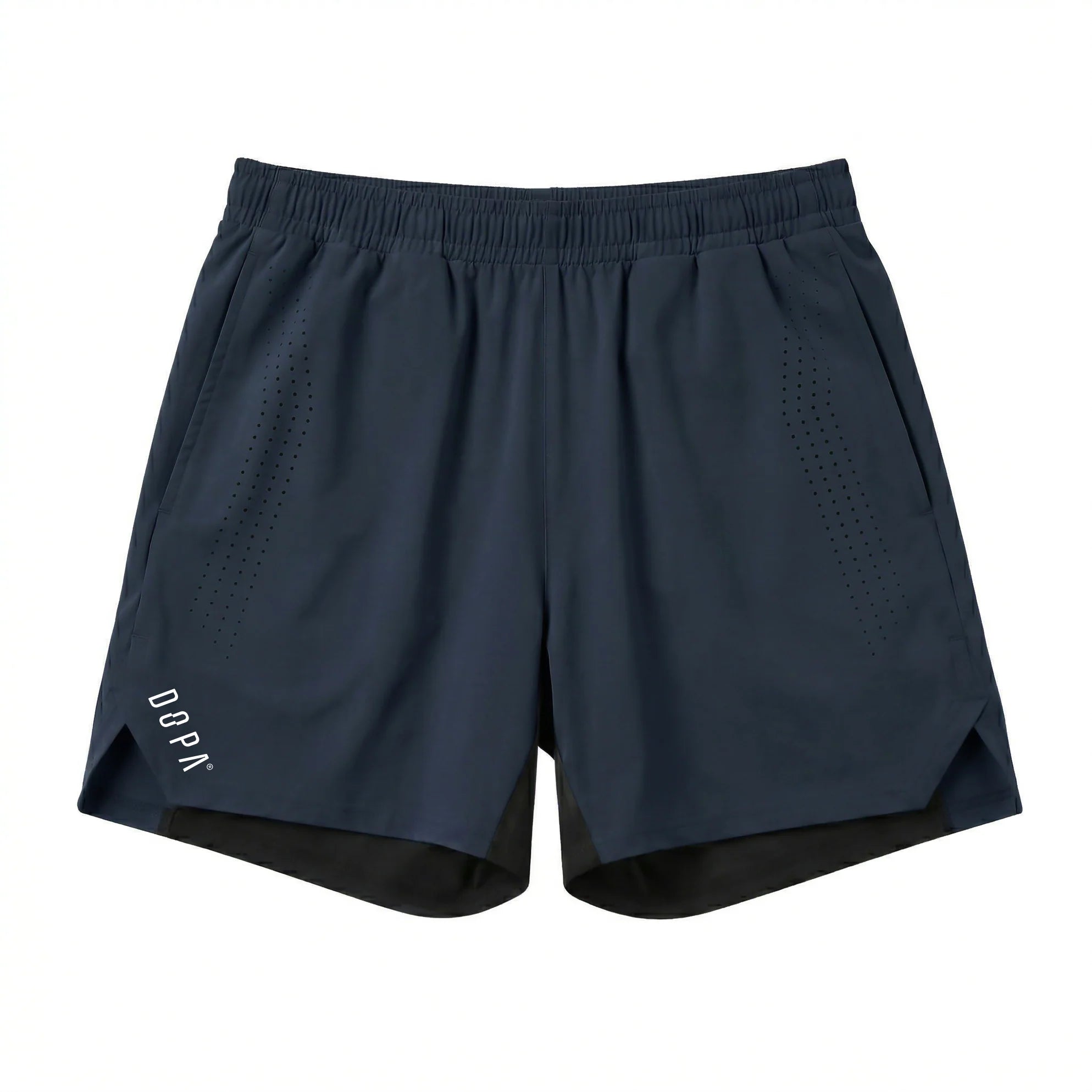 Shorts Dopa Run Lite Preto e Azul Marinho