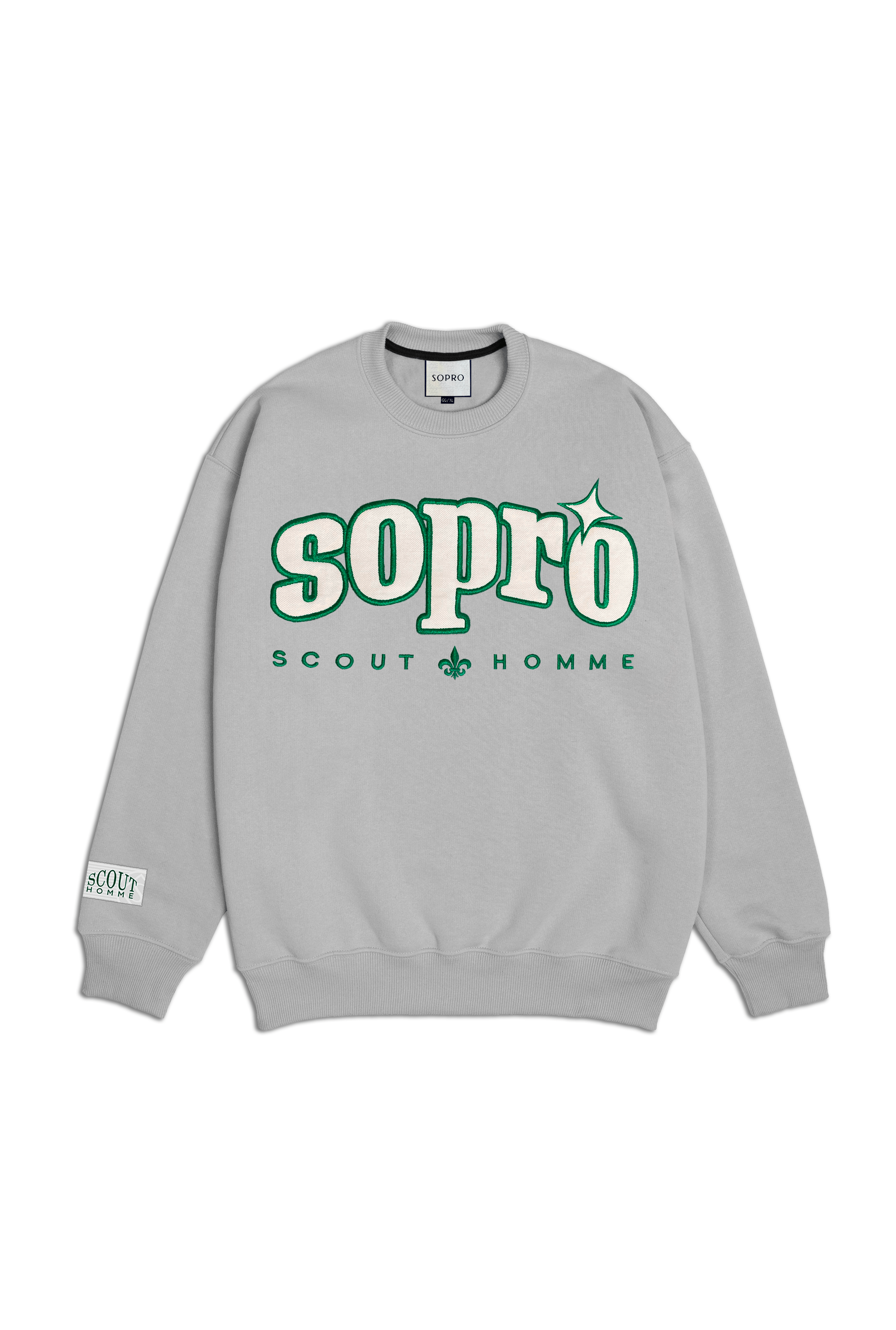 Casaco Crewneck Sopro Star Guide Cement Cinza