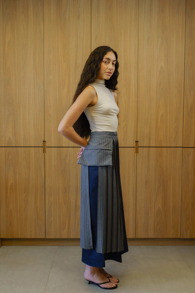 Cinto de Sobrepor Cinza Listrado