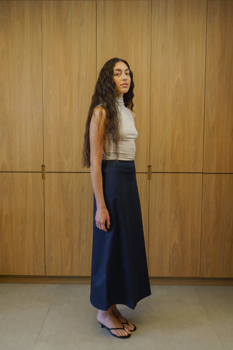 Saia Tansu Noma Azul Marinho