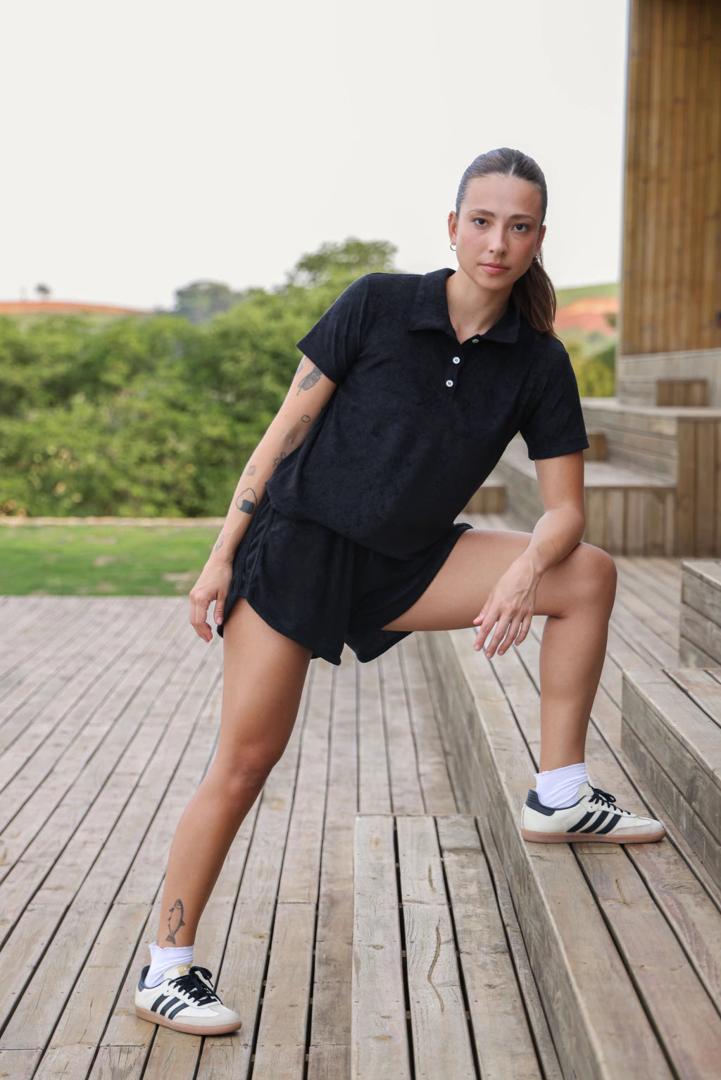 Camiseta Polo Bossa Refúgio Preto