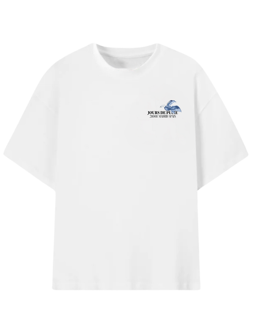 Camiseta Jours de Pluie Calle del Aguila Oversized Branca