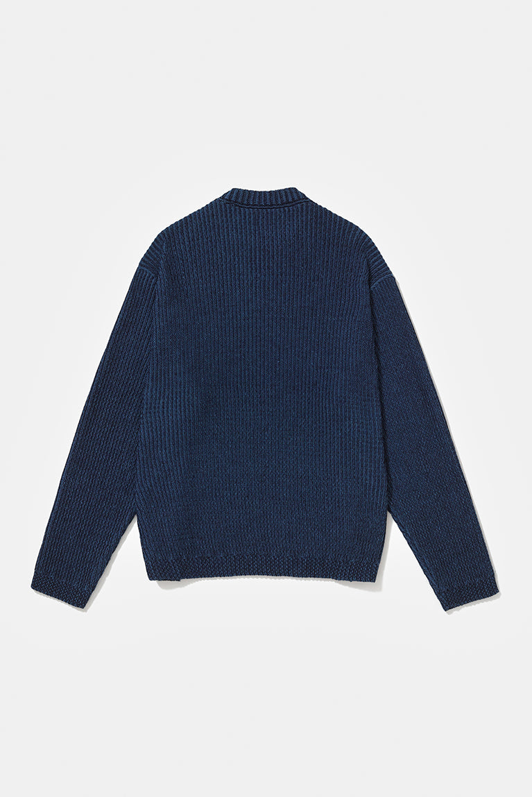 Casaco Boxy Carnan Textured Tricot Azul