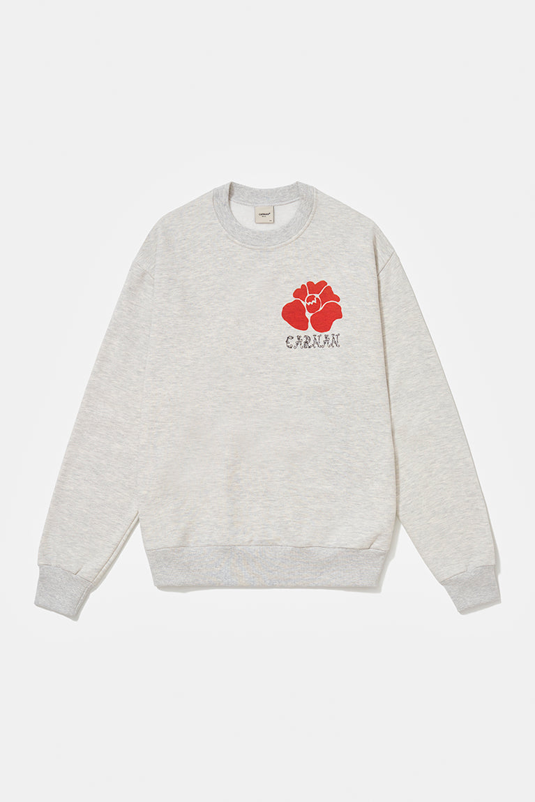 Casaco Boxy Sweatshirt Carnan Blossom Cinza