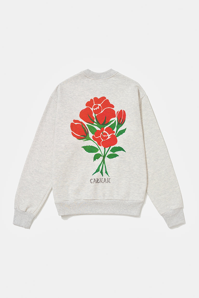 Casaco Boxy Sweatshirt Carnan Blossom Cinza