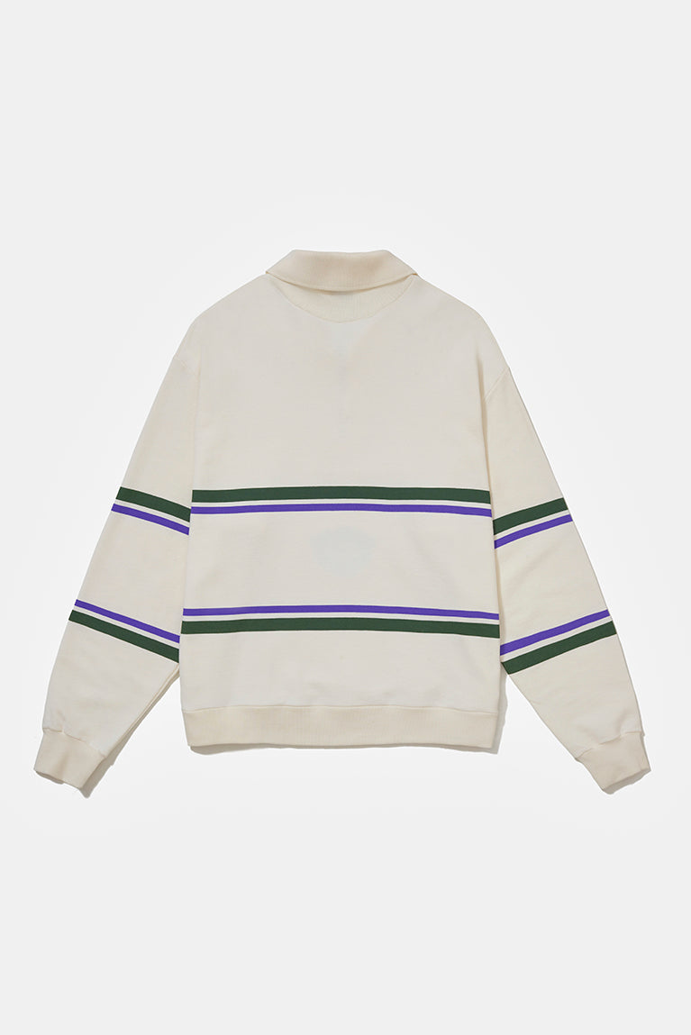 Striped Polo Sweatshirt