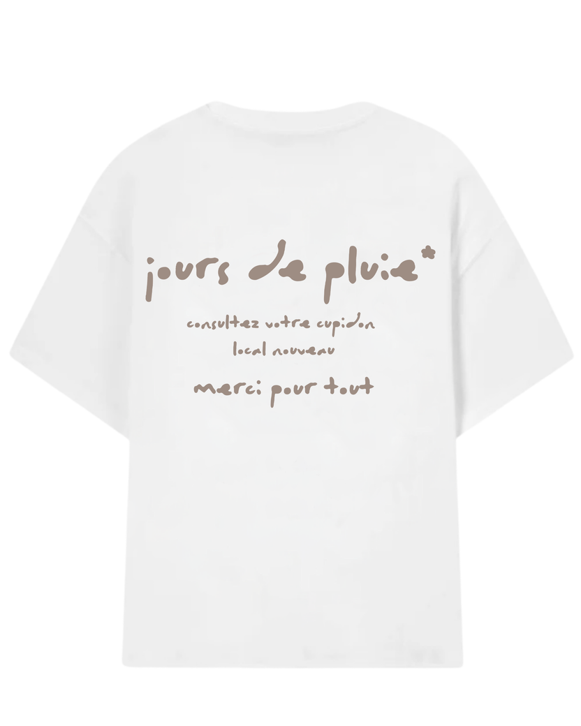Camiseta Jours de Pluie Merci Oversized Branca