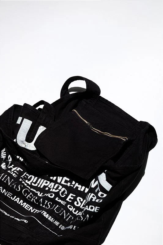 Bolsa Sarja Tunnel Marmorizada Preta