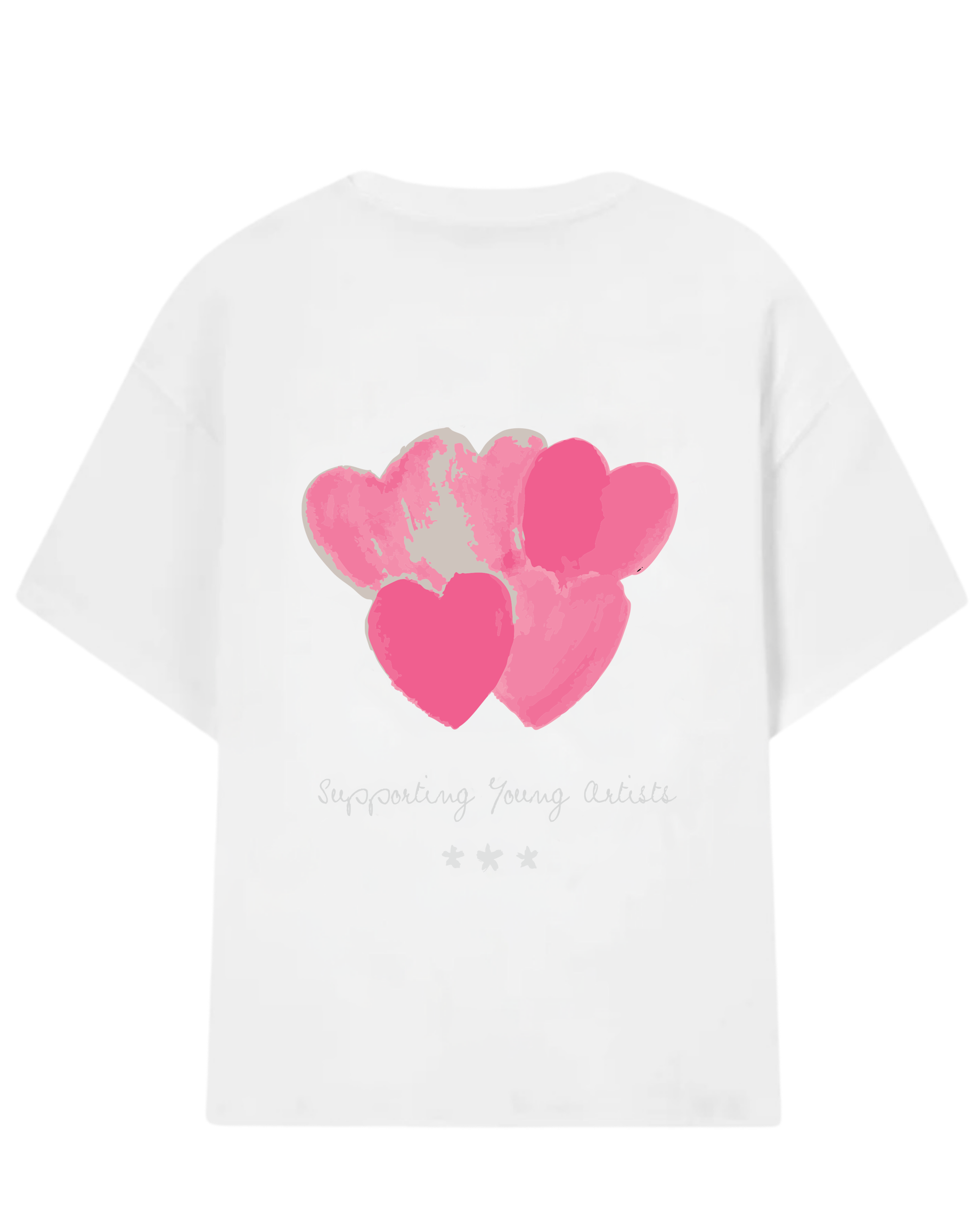 Camiseta Jours de Pluie Pink Hearts Tee Branca frente