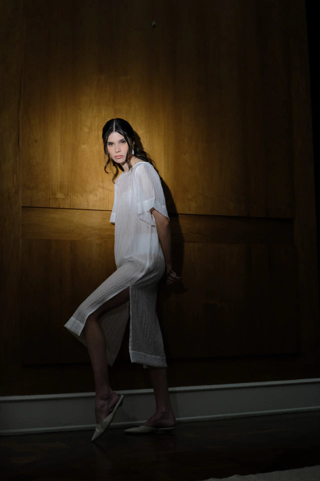 Vestido Layering Tansu Alisso Branco