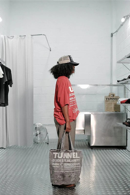 Bolsa Sarja Tunnel Marmorizada Cinza