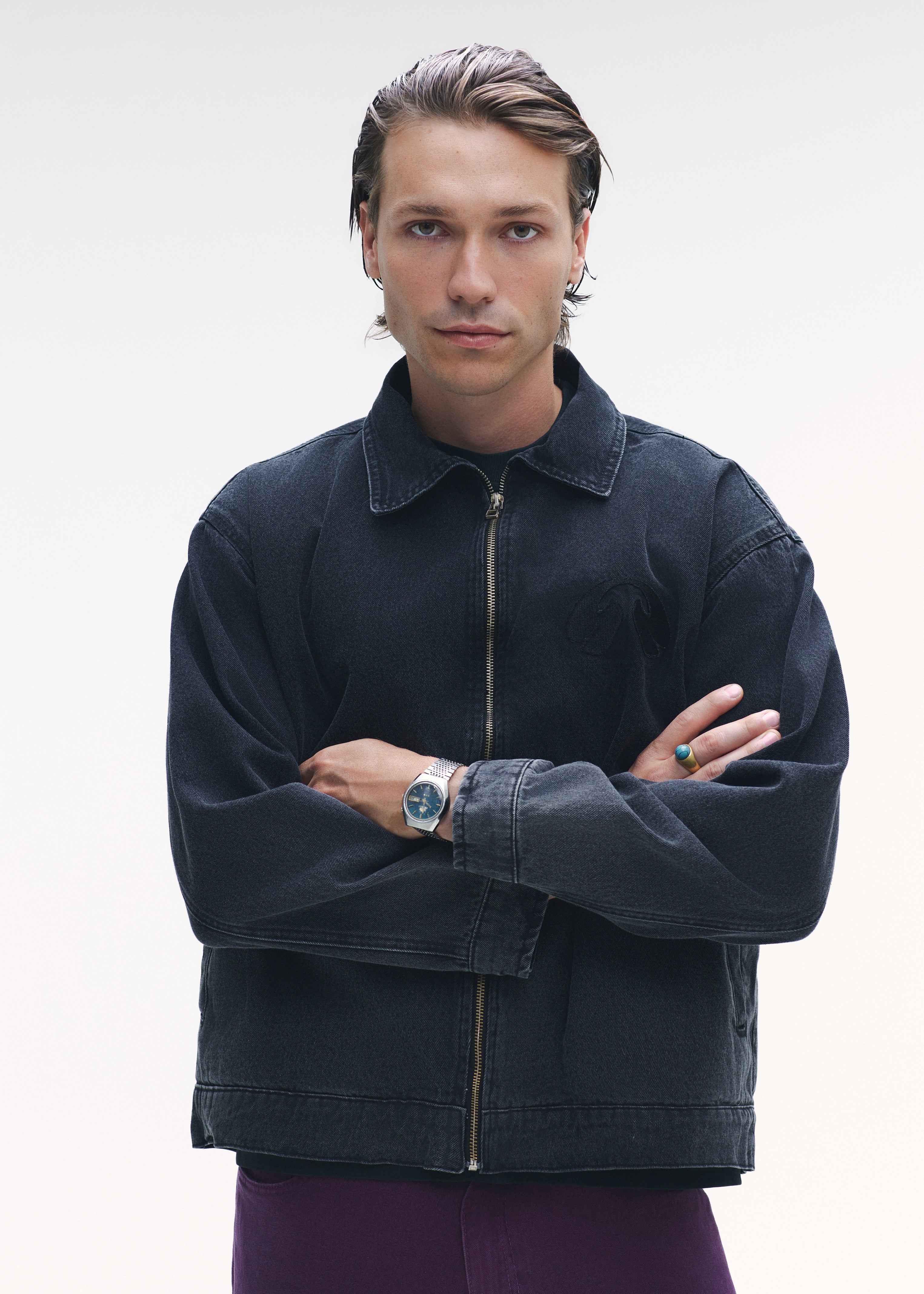 Jaqueta Garré Twill Zip Preta