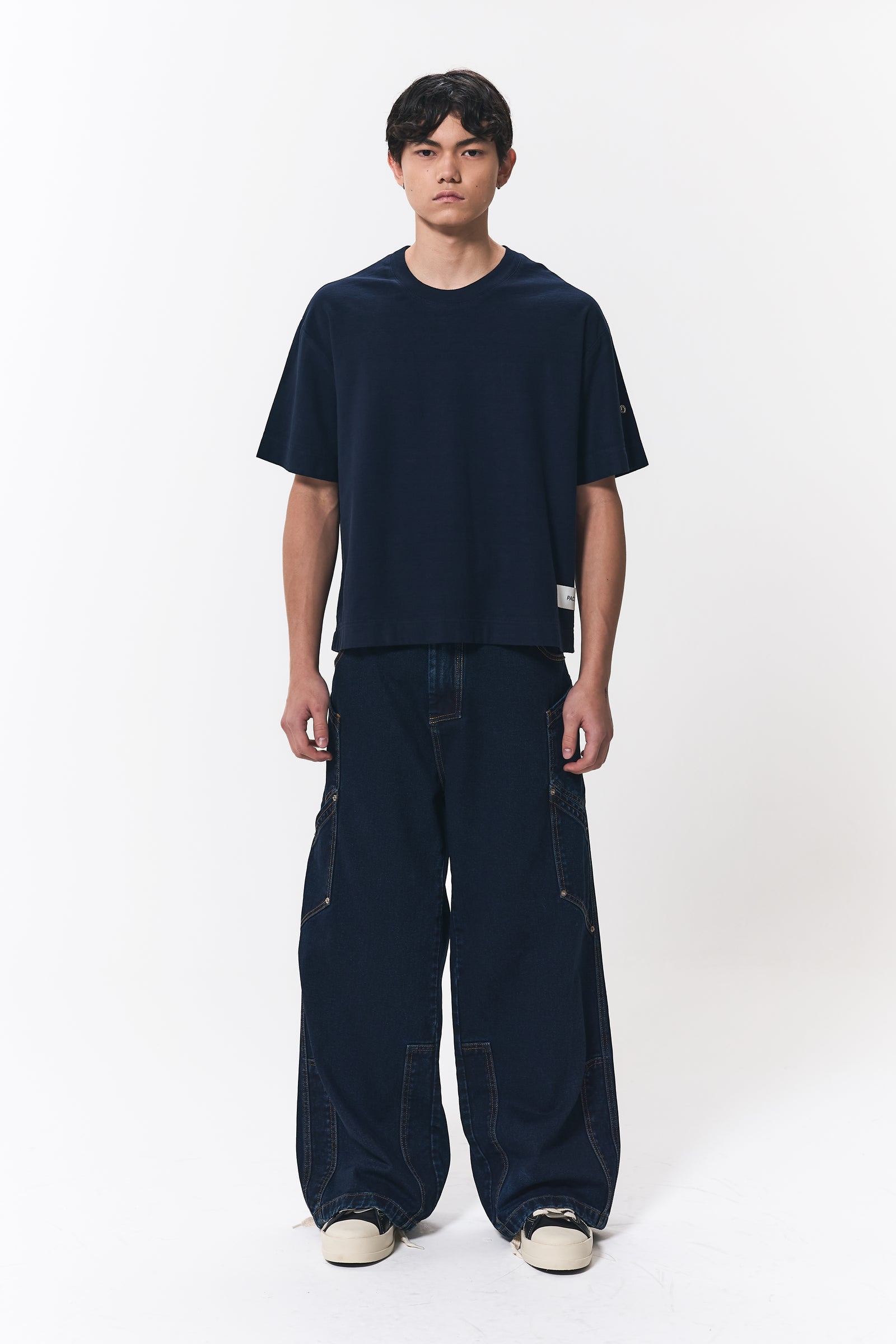 Camiseta Dupla Face Pace Pattern Azul Marinho