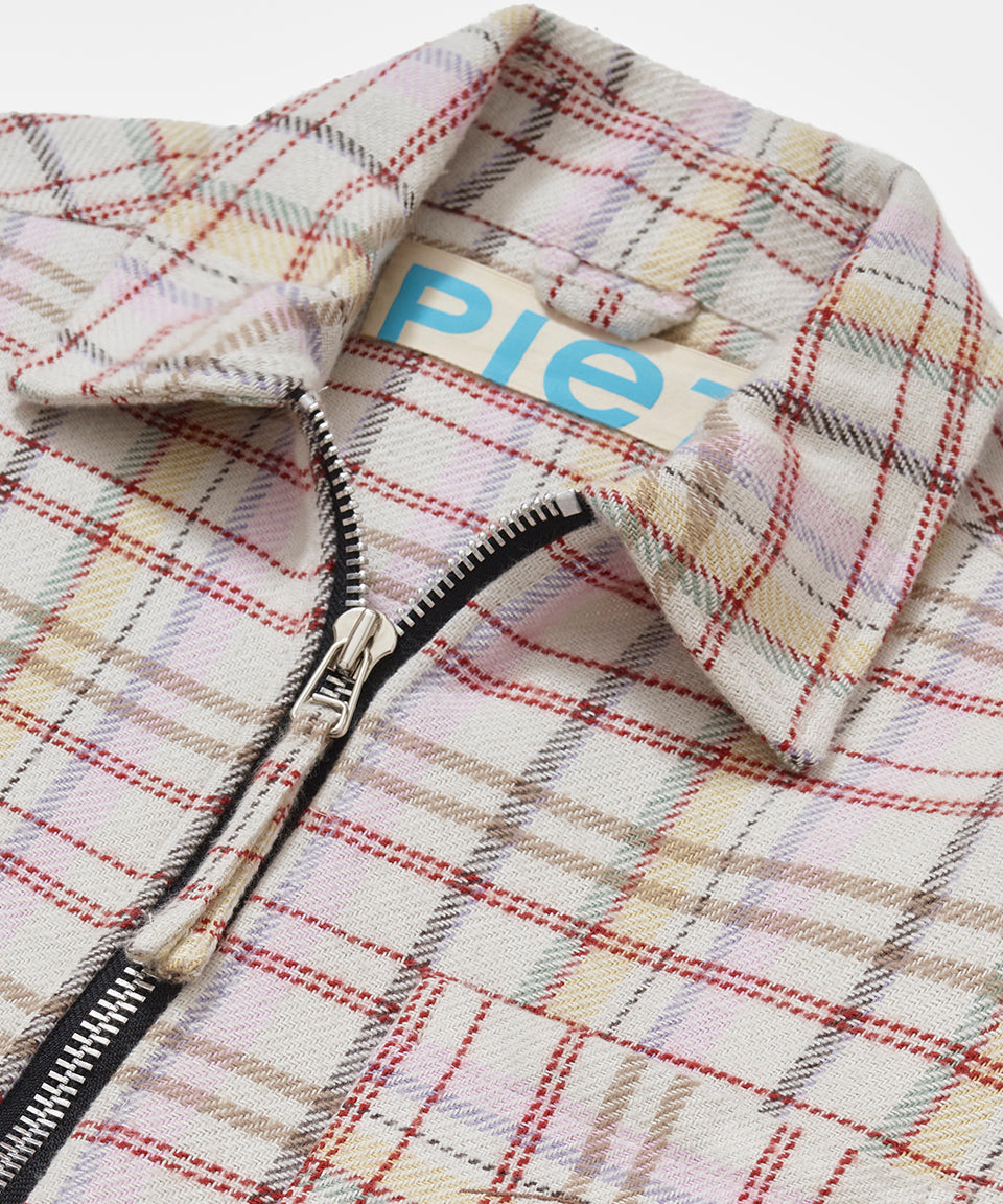 Camisa Quadriculada Piet Heavyweight Zip Up Flannel Off White