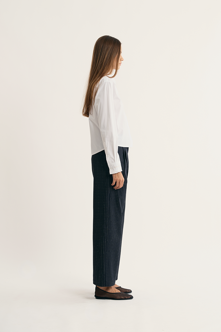 Camisa Carnan Cropped Frill Shirt Branca