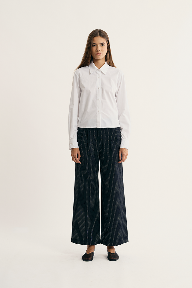 Camisa Carnan Cropped Frill Shirt Branca