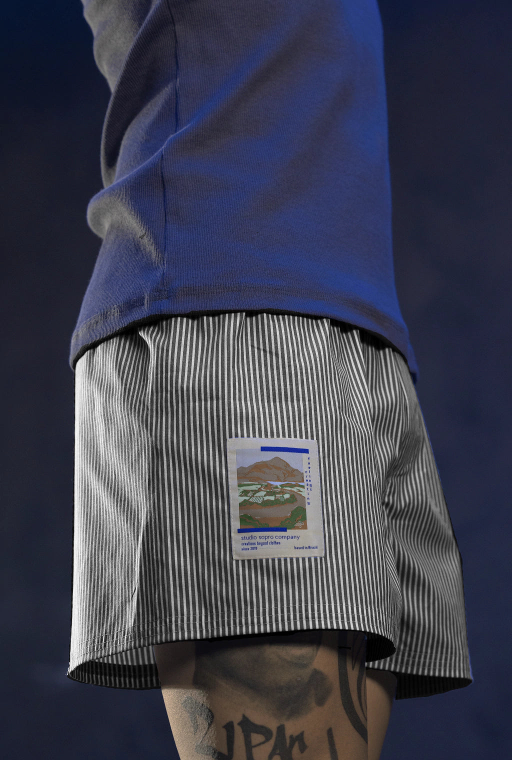 Samba Canção Sopro Listrada Preto